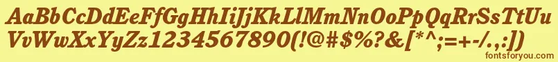 Czcionka CushingstdHeavyitalic – brązowe czcionki na żółtym tle