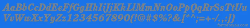 CushingstdHeavyitalic Font – Gray Fonts on Blue Background
