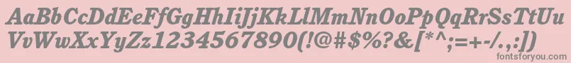 CushingstdHeavyitalic Font – Gray Fonts on Pink Background