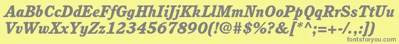 フォントCushingstdHeavyitalic – 黄色の背景に灰色の文字