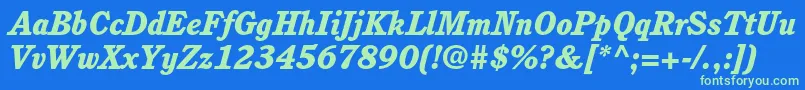 CushingstdHeavyitalic Font – Green Fonts on Blue Background