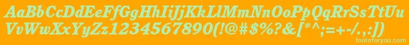 CushingstdHeavyitalic Font – Green Fonts on Orange Background