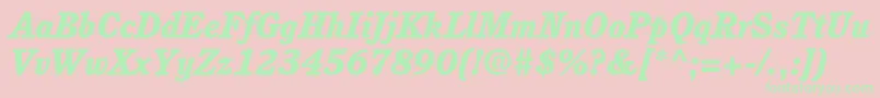 CushingstdHeavyitalic Font – Green Fonts on Pink Background