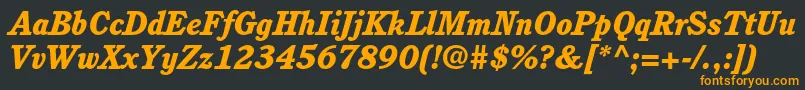Шрифт CushingstdHeavyitalic – оранжевые шрифты на чёрном фоне