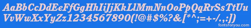 CushingstdHeavyitalic Font – Pink Fonts on Blue Background