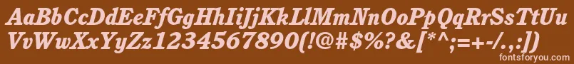 CushingstdHeavyitalic Font – Pink Fonts on Brown Background