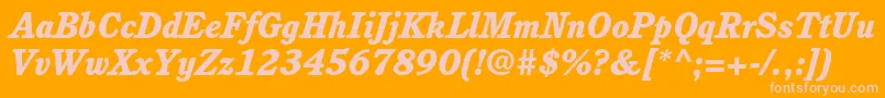 CushingstdHeavyitalic Font – Pink Fonts on Orange Background