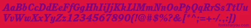 CushingstdHeavyitalic Font – Purple Fonts on Red Background