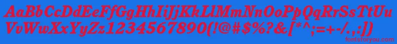 CushingstdHeavyitalic Font – Red Fonts on Blue Background