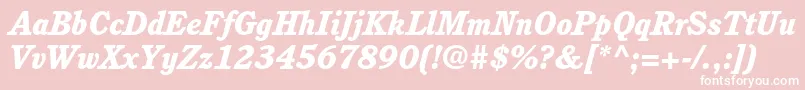 Fonte CushingstdHeavyitalic – fontes brancas em um fundo rosa