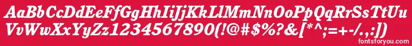 CushingstdHeavyitalic-fontti – valkoiset fontit punaisella taustalla