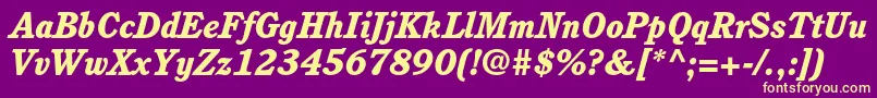 CushingstdHeavyitalic Font – Yellow Fonts on Purple Background