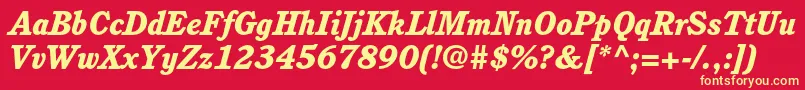 CushingstdHeavyitalic Font – Yellow Fonts on Red Background
