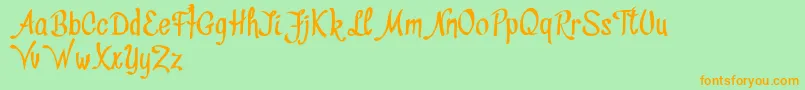 Divatdemo Font – Orange Fonts on Green Background