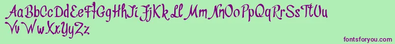 Divatdemo Font – Purple Fonts on Green Background