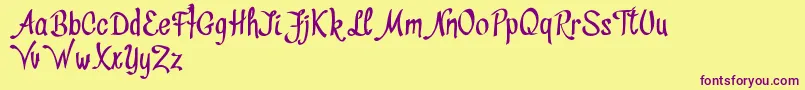 Divatdemo Font – Purple Fonts on Yellow Background