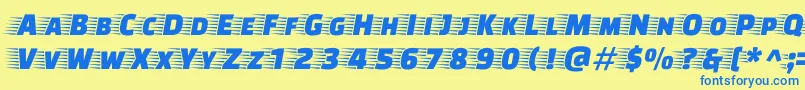 FasteroneRegular Font – Blue Fonts on Yellow Background