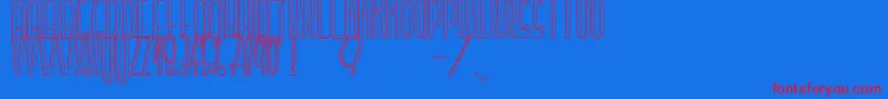 TellMeASecret-Schriftart – Rote Schriften auf blauem Hintergrund