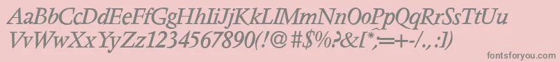 V691RomanItalic Font – Gray Fonts on Pink Background