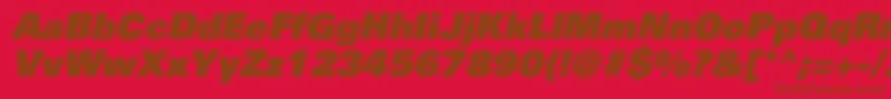 PartnerblackItalic-fontti – ruskeat fontit punaisella taustalla