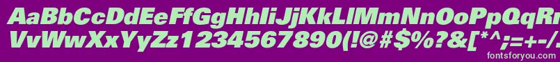 Шрифт PartnerblackItalic – зелёные шрифты на фиолетовом фоне