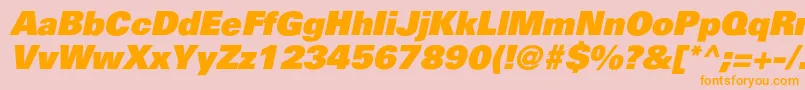 PartnerblackItalic Font – Orange Fonts on Pink Background