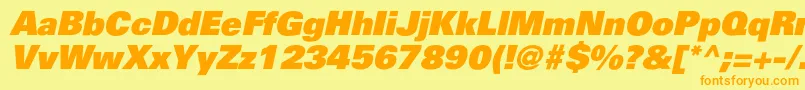 PartnerblackItalic Font – Orange Fonts on Yellow Background