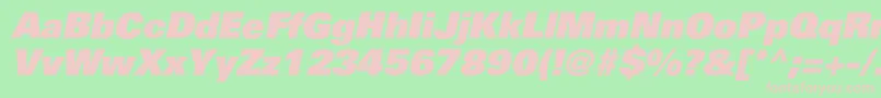 PartnerblackItalic-fontti – vaaleanpunaiset fontit vihreällä taustalla