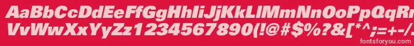 PartnerblackItalic-fontti – vaaleanpunaiset fontit punaisella taustalla