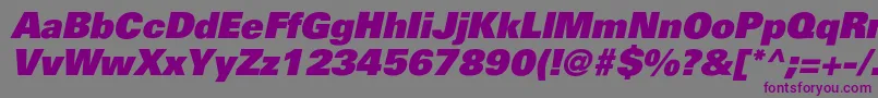 PartnerblackItalic-fontti – violetit fontit harmaalla taustalla