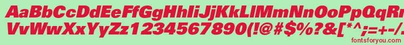 フォントPartnerblackItalic – 赤い文字の緑の背景