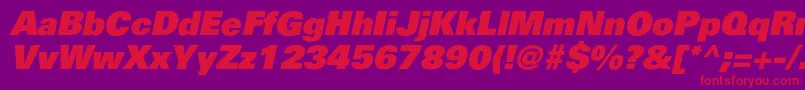 PartnerblackItalic Font – Red Fonts on Purple Background