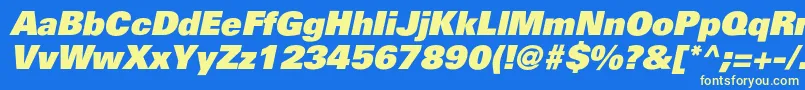 PartnerblackItalic Font – Yellow Fonts on Blue Background