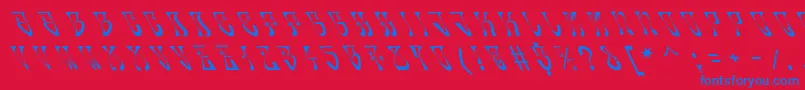 Oldskool Font – Blue Fonts on Red Background