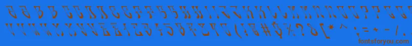 Oldskool Font – Brown Fonts on Blue Background