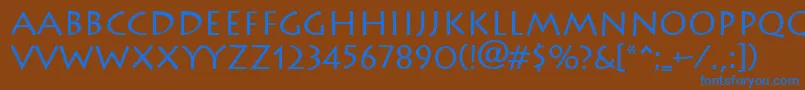 Lithograph Font – Blue Fonts on Brown Background