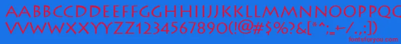 Lithograph Font – Red Fonts on Blue Background