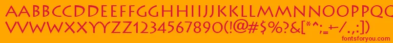 Lithograph Font – Red Fonts on Orange Background