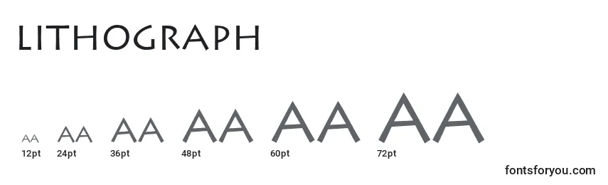Размеры шрифта Lithograph