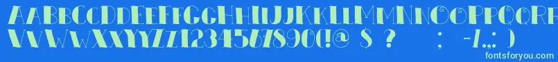 DkZeebonk Font – Green Fonts on Blue Background