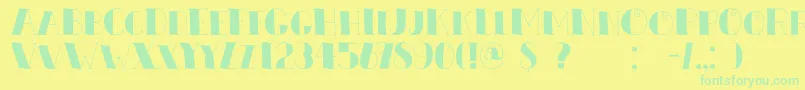 Czcionka DkZeebonk – zielone czcionki na żółtym tle