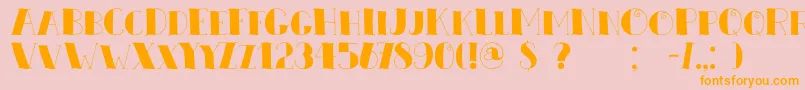 Czcionka DkZeebonk – pomarańczowe czcionki na różowym tle