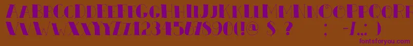 フォントDkZeebonk – 紫色のフォント、茶色の背景