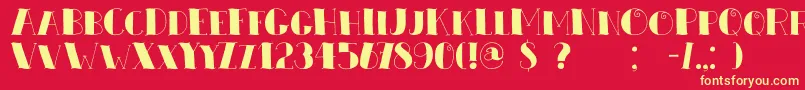 Шрифт DkZeebonk – жёлтые шрифты на красном фоне