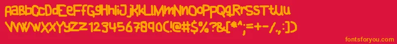 Cake Font – Orange Fonts on Red Background
