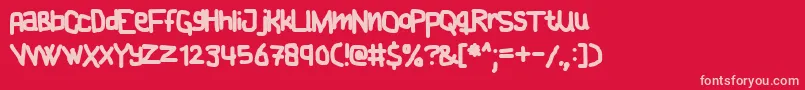 Cake Font – Pink Fonts on Red Background