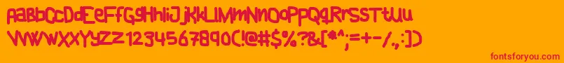 Cake Font – Red Fonts on Orange Background