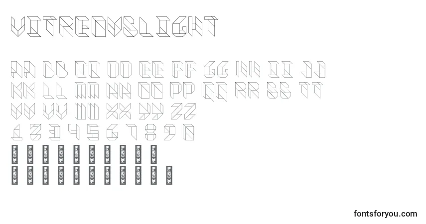 characters of vitreouslight font, letter of vitreouslight font, alphabet of  vitreouslight font