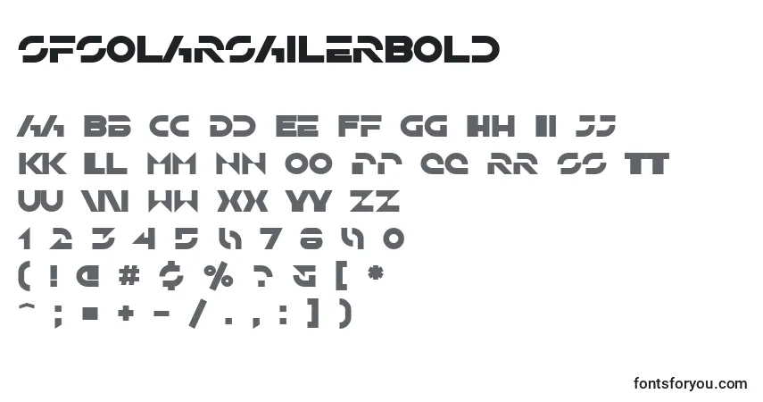 characters of sfsolarsailerbold font, letter of sfsolarsailerbold font, alphabet of  sfsolarsailerbold font