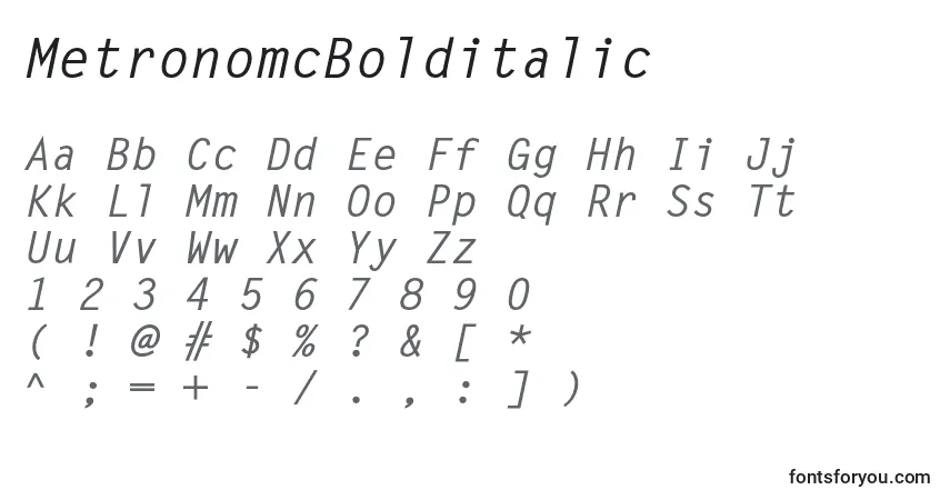 characters of metronomcbolditalic font, letter of metronomcbolditalic font, alphabet of  metronomcbolditalic font